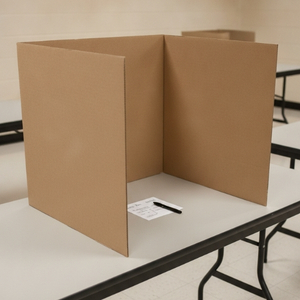 Wahlkabine auf Tisch
